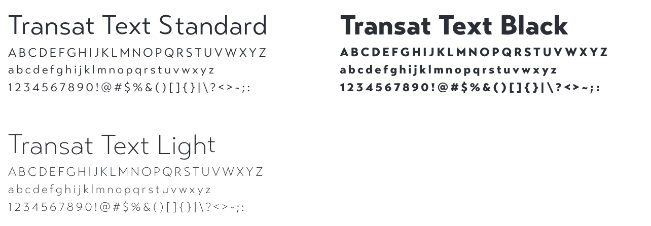 sample of Transat Text font in bold, regular, and thin