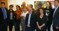 Participating artists with Associate Dean Chris Whann and Mentor Raul Manzano