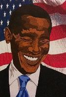 Student JahLib’s mixed media portrait, “President Barak Obama,” speaks of dreams and opportunities. Image supplied by the artist.