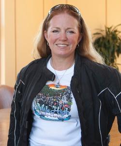 Margaret McNally-Bradshaw '11, is currently pursuing her MBA in Management, was unanimously re-elected to the American Motorcyclists Association board and now serves as chair. Photo/AMA American Motorcyclist magazine