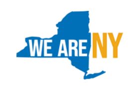Picture of New York state that says 