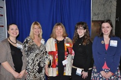 Left to right: Cassandra Boucher-Kjelland, Mary Zlotnick, Tai Arnold, acting dean, School for Graduate Studies, Suzanne Shafer, Jennifer Fuller