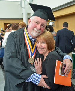 Edward Shevlin III, seen here with his wife Mary Ellen, was selected as a student speaker for the college's 2015 commencement ceremony held on Long Island