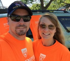 Jason Collins, the college’s military outreach specialist for the Northeast region, and his wife, Amy, at the Dairen Lake Family Fun Day, sponsored by the college’s Office of Veteran and Military Education. Photo/Jason Collins