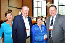 Left to right are: Jane and her husband, John J. Corrou '94, a member of the Empire State College Foundation Board, Marian Conway ’01, ‘04, chair of the board, and Walter Williams, the college’s vice president for advancement.
