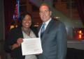 Mayor Lovely Warren, holding her award for “Contributions to a Significant Chapter in NOTA’s History,” was joined by state Sen. Joseph Robach at a recent event co-sponsored by SUNY Empire State College. Photo/Sandra St. James ‘15